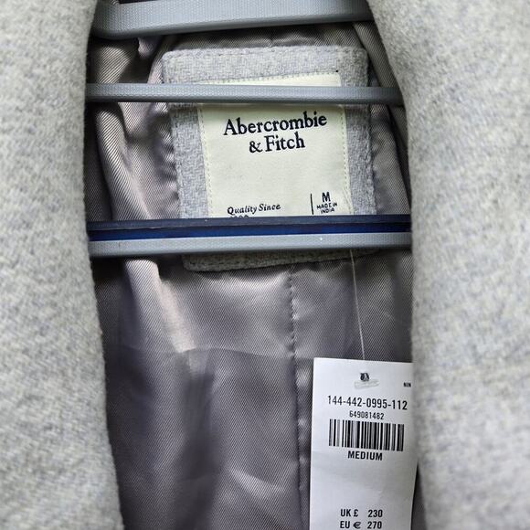 Abercrombie and Fitch Grey Coat Size M - Picture 3 of 5